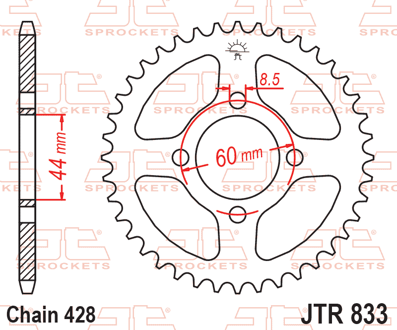 Заден запчаник JTR833.49 Jt Sprocket – Skymoto